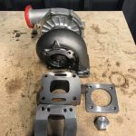 Turbo mounting and spacer plates made from alloy for custom forced induction build
